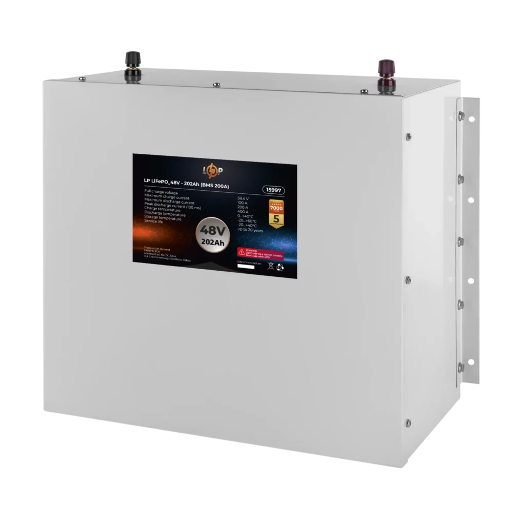 Акумулятор літій-залізофосфатний LogicPower LP LiFePO4 48V - 202Ah (BMS 200A), метал