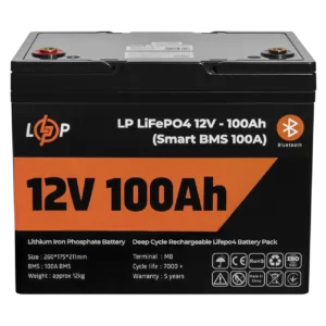 Акумулятор LogicPower LP LiFePO4 для ДБЖ 12V - 100Ah (BMS 100A), пластик