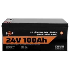 Акумулятор LogicPower LP LiFePO4 для ДБЖ 24V - 100Ah (BMS 100A), пластик