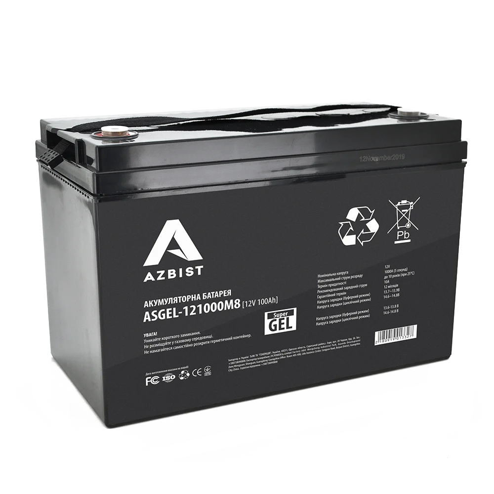 Акумуляторна батарея Azbist Super GEL ASGEL-12V 100Ah 0M8