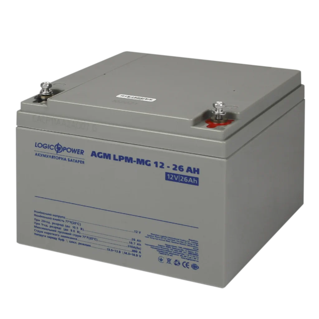 Акумуляторна батарея LogicPower LPM-MG 12V - 26 Ah