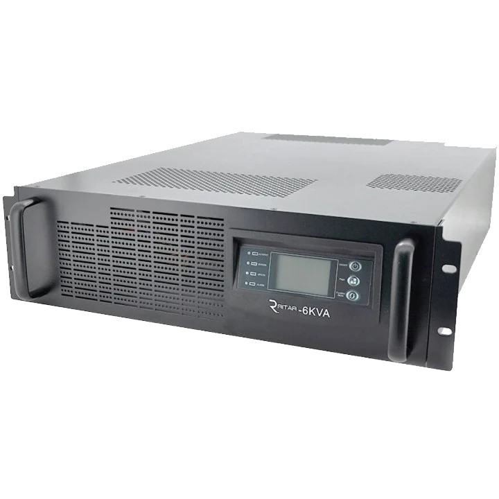 Джерело безперебійного живлення Ritar Online RT-6KL-LCD, RACK 6000 VA (5400 Вт), 192 В, 5А (під зовнішні акумулятори)